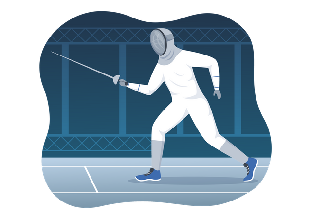 Fencing Player  Illustration