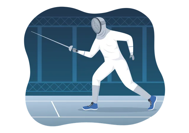 Fencing Player  Illustration