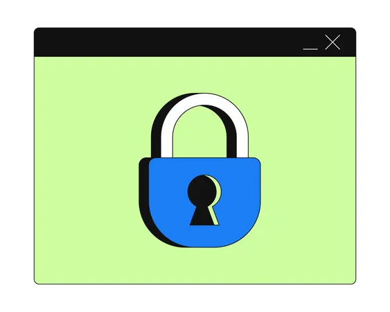Fenêtre de navigateur sécurisée avec cadenas  Illustration