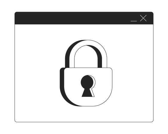 Fenêtre de navigateur sécurisée avec cadenas  Illustration