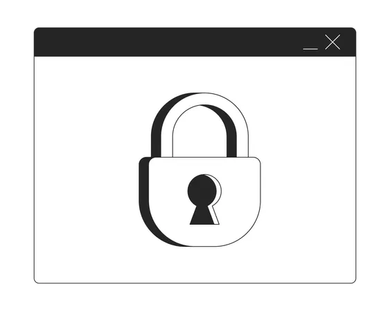 Fenêtre de navigateur sécurisée avec cadenas  Illustration