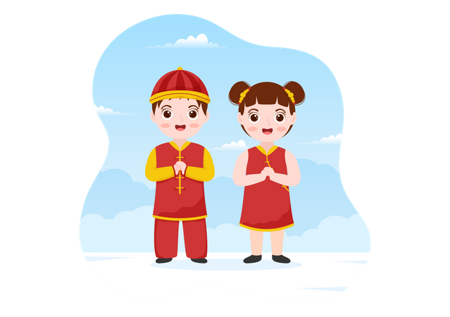 Feng Shui couple  Illustration