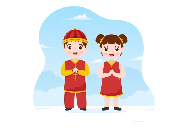 Feng Shui couple  Illustration