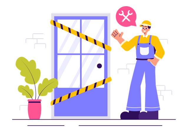 Fenster- und Türenservice  Illustration