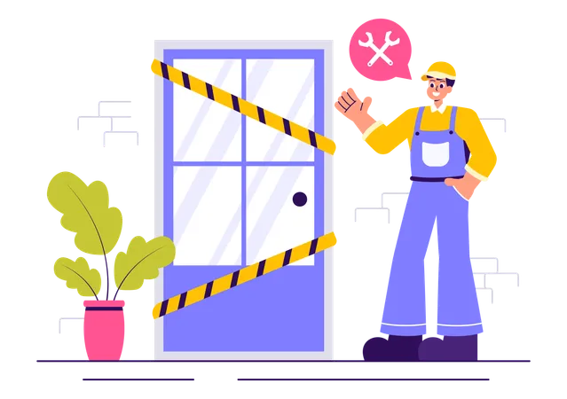 Fenster- und Türenservice  Illustration