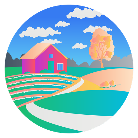 Paysage agricole  Illustration