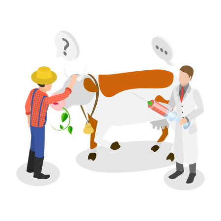 Médecin vétérinaire de ferme  Illustration