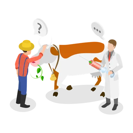 Médecin vétérinaire de ferme  Illustration