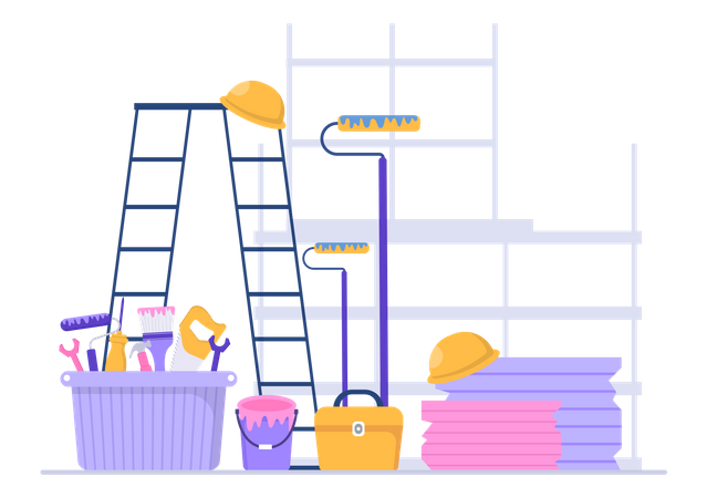 Ferramentas de renovação residencial  Ilustração
