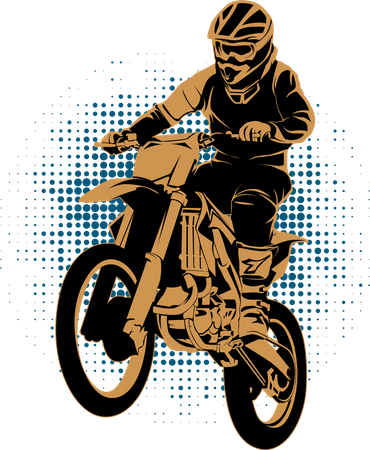 Ferro e rodas de motocross  Ilustração