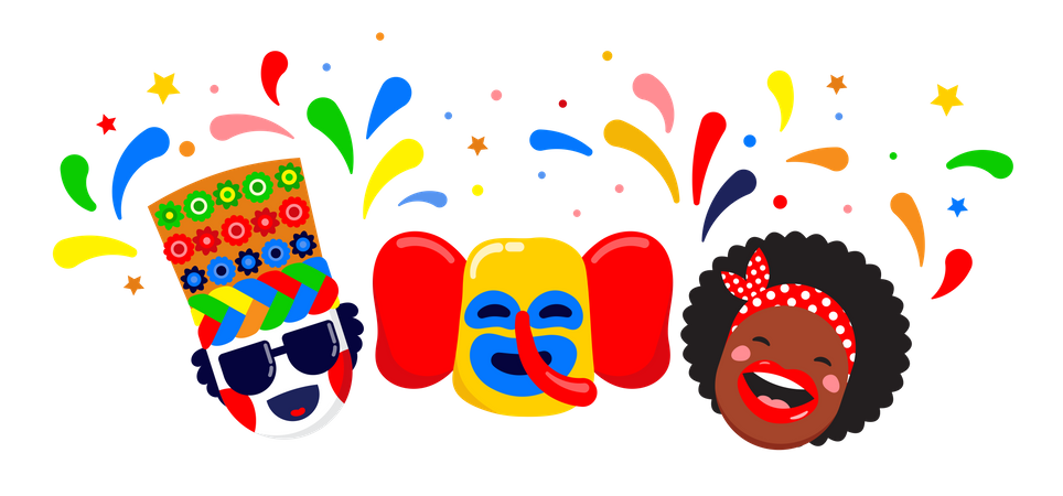 Festa de carnaval colombiano  Ilustração