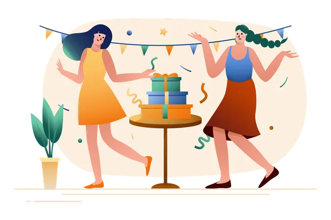 Celebrazione della festa di compleanno  Illustration