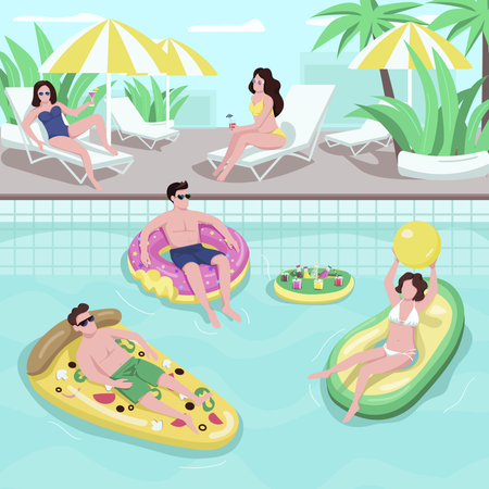 Festa na piscina  Ilustração