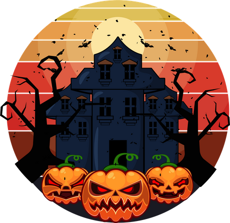 Festa noturna de Halloween  Ilustração