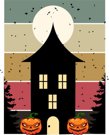 Festa noturna de Halloween  Ilustração