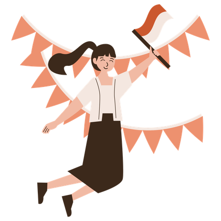 Festeggia l'indipendenza indonesiana  Illustration