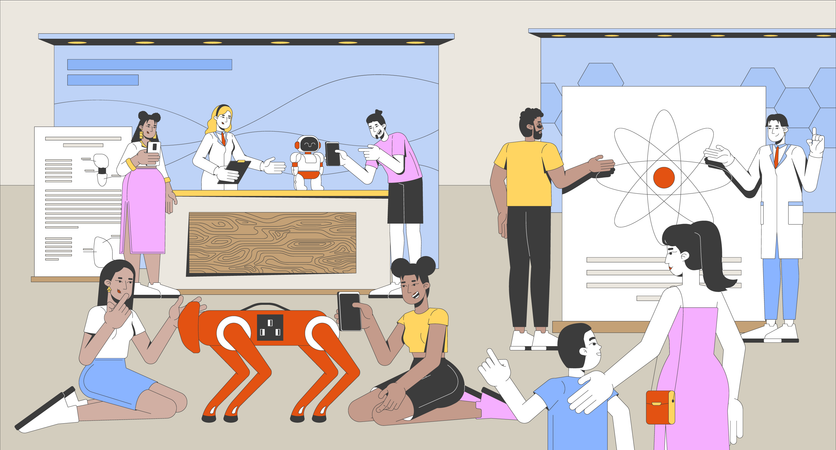 Festival de ciencia, feria STEM  Ilustración