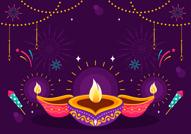 Festival das Luzes de Diwali  Ilustração