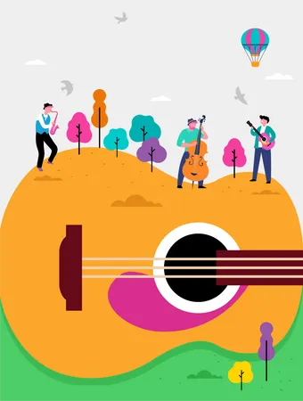 Festival de música ao vivo de verão  Ilustração