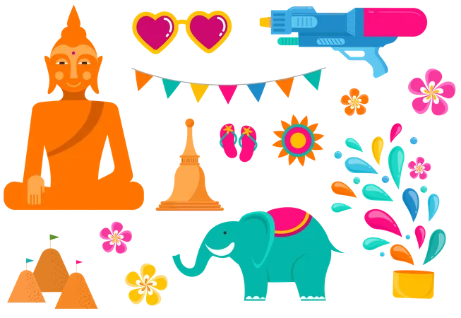 Festival de Songkran  Illustration