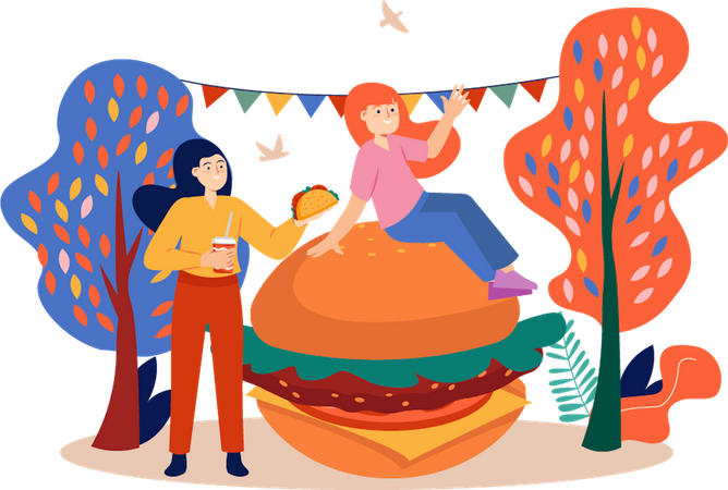 Festival de comida  Ilustração