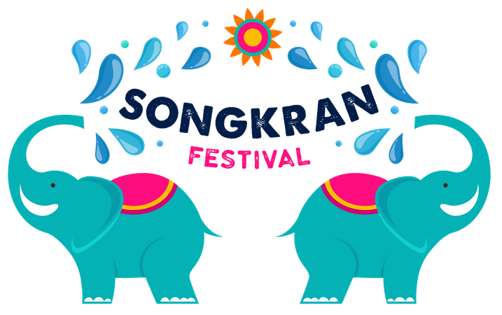 Festival de Songkran  Ilustración