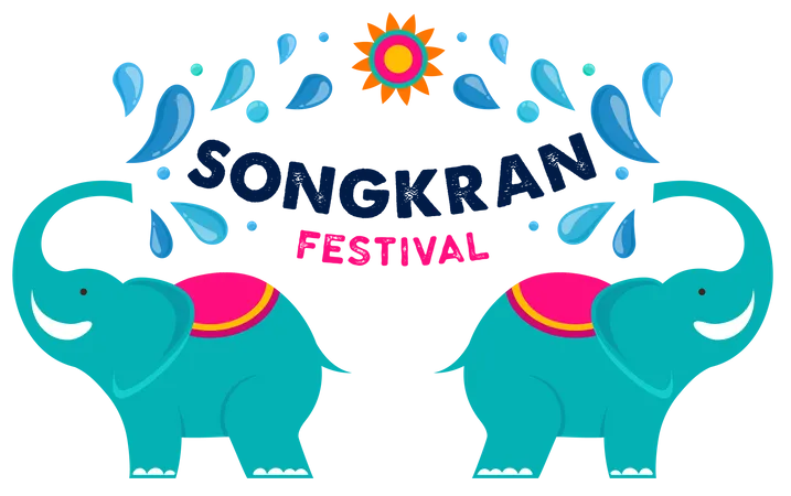 Festival Songkran  Ilustração