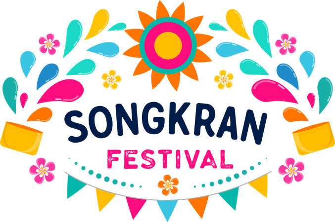 Festival de Songkran  Ilustración