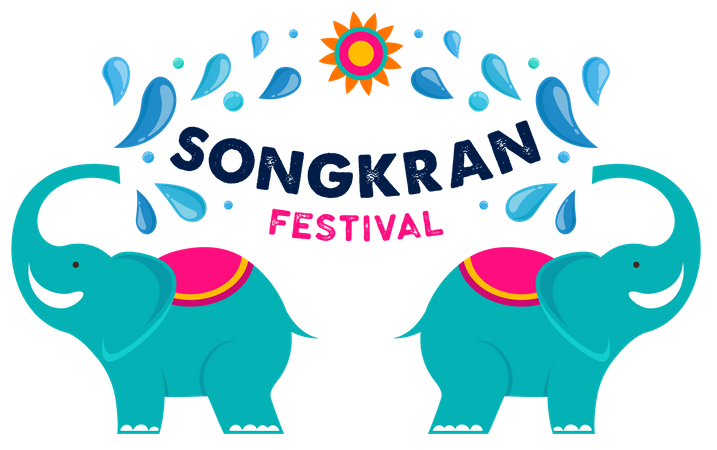 Festival Songkran  Ilustração
