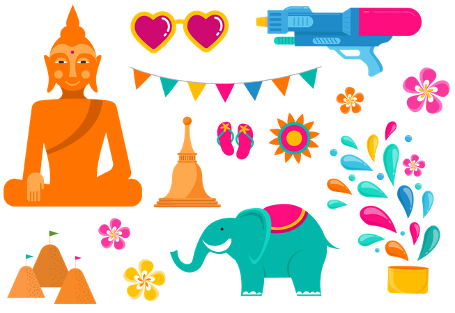 Festival Songkran  Ilustração