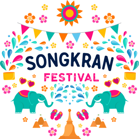 Festival Songkran  Ilustração