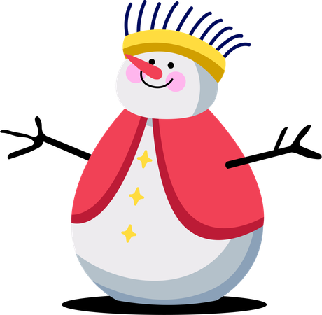Festive Celebration Snowman  Illustration