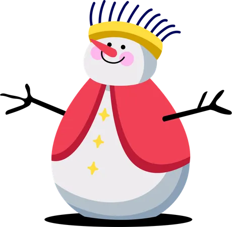Wrapped In A Vibrant Orange Scarf This Snowman Radiates Energy And Enthusiasm For Winter Celebrations With Its Dynamic Pose Illustration