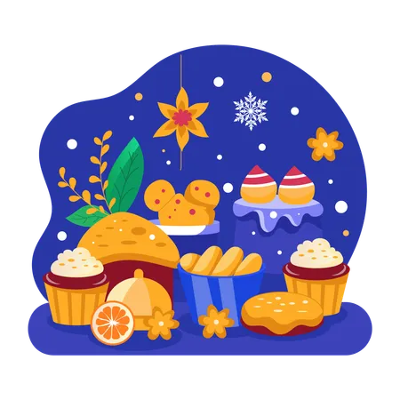 Festive Food  Illustration