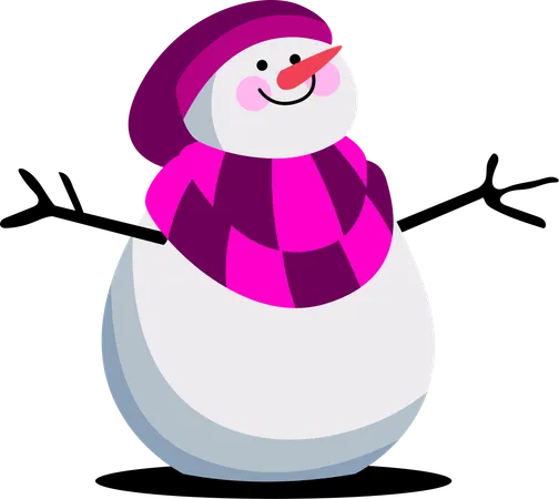 Adorned With A String Of Colorful Lights This Snowman Brightens The Winter Night Its Warm Orange Scarf And Cheerful Expression Make It A Welcoming Sight During The Festive Season Illustration