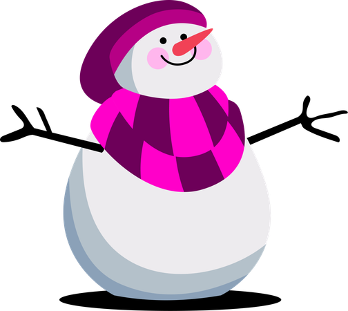 Festive Lights Snowman  Illustration