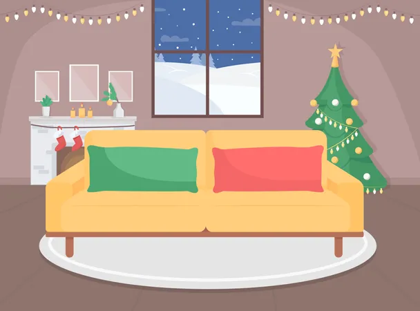 Festive living room Illustration