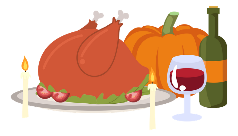 Festive Thanksgiving  Illustration