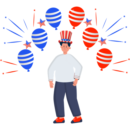 Festivities Wishing You a Happy Independence Day  Illustration