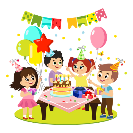 Fête d'anniversaire d'enfant  Illustration