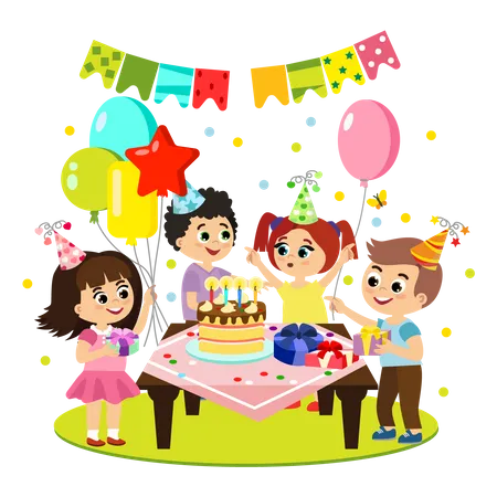 Fête d'anniversaire d'enfant  Illustration