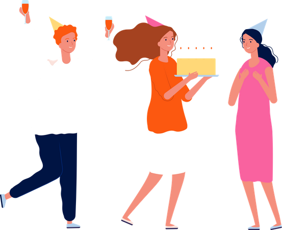 Célébrer une fête d'anniversaire  Illustration