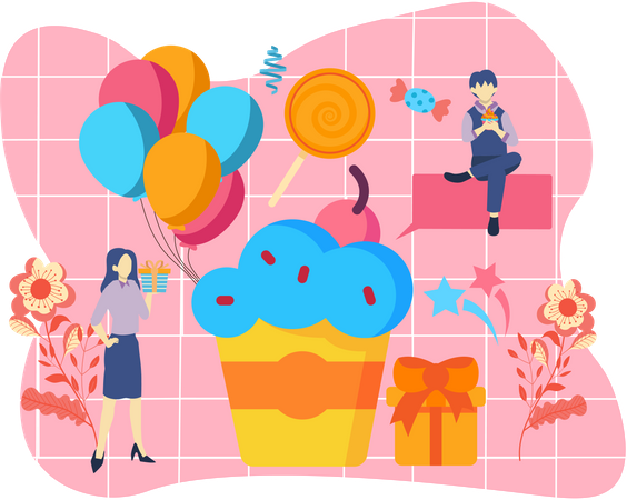 Fête d'anniversaire  Illustration