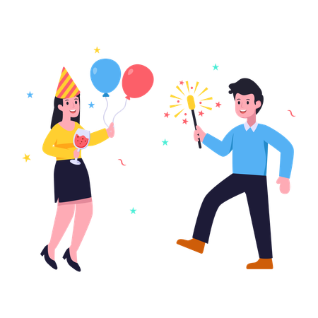 Fête d'anniversaire surprise  Illustration