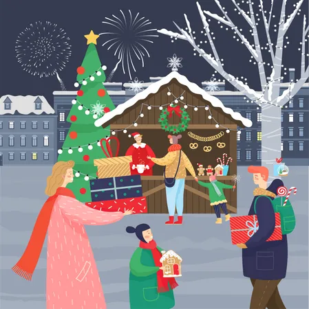 Célébration de Noël  Illustration