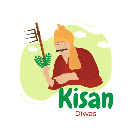 Journée des agriculteurs en Inde ou Kisan Diwas  Illustration