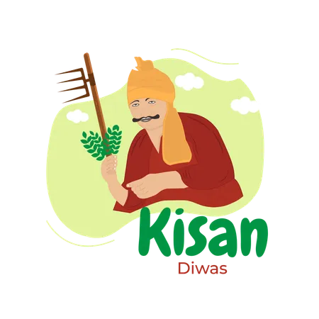 Journée des agriculteurs en Inde ou Kisan Diwas  Illustration