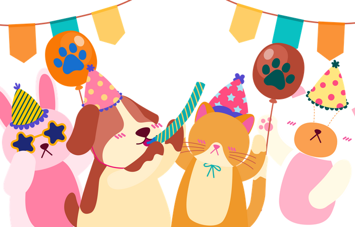 Fête des animaux  Illustration