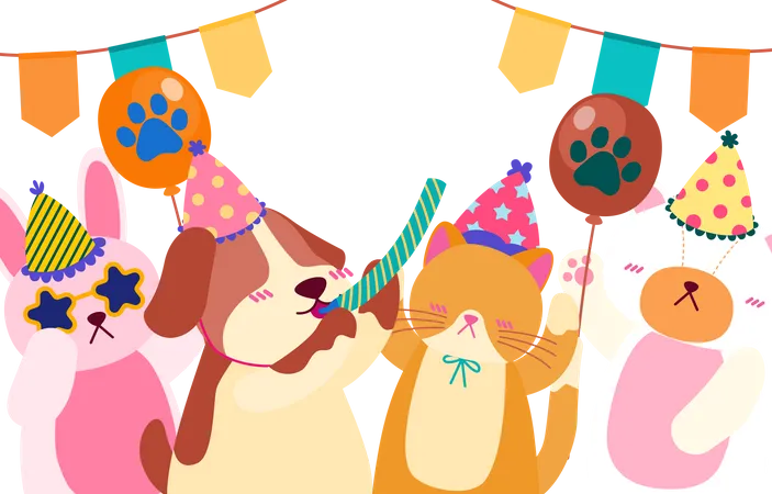 Fête des animaux  Illustration