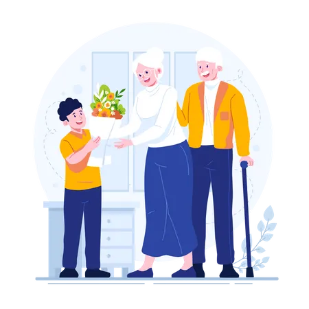 Jour des grands-parents  Illustration